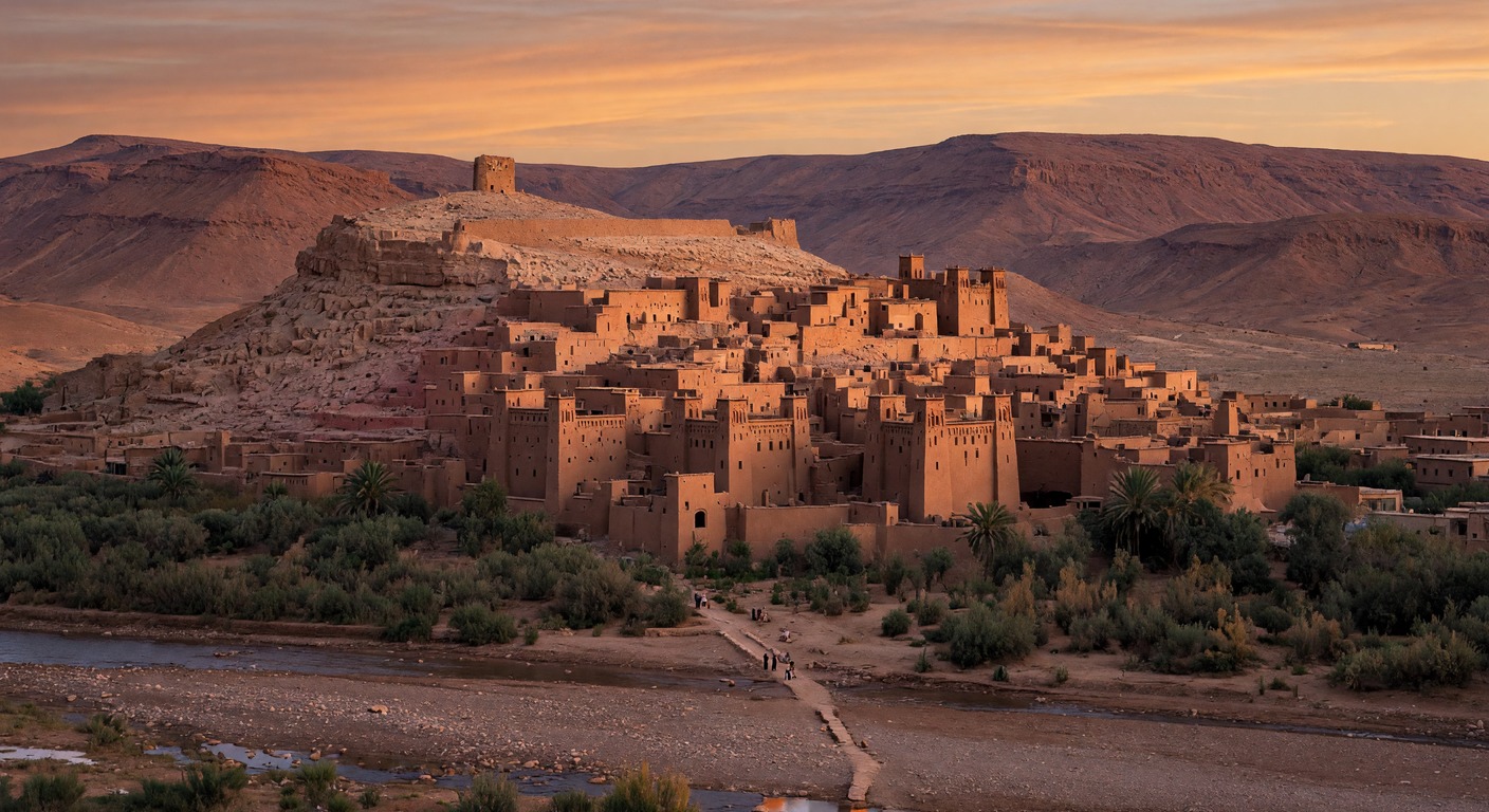 Urlaub in Aït Benhaddou – Blick auf die UNESCO-Kasbah bei Sonnenuntergang | Travelviser