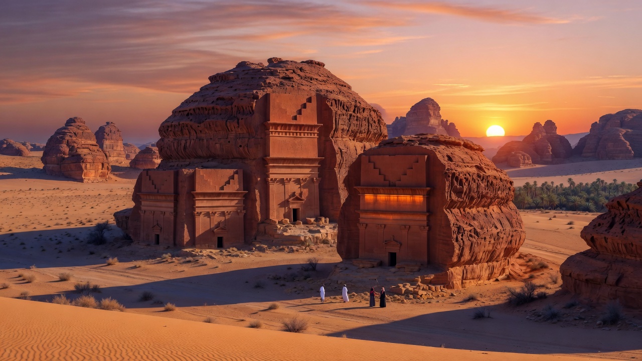 Urlaub in AlUla – Nabatäische Grabfassaden in Hegra und Wüstenlandschaft | Travelviser