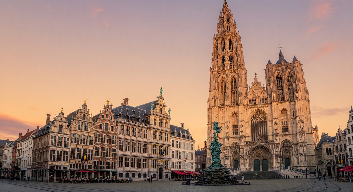 Urlaub in Antwerpen – Grote Markt mit gotischem Rathaus und Brunnen | Travelviser