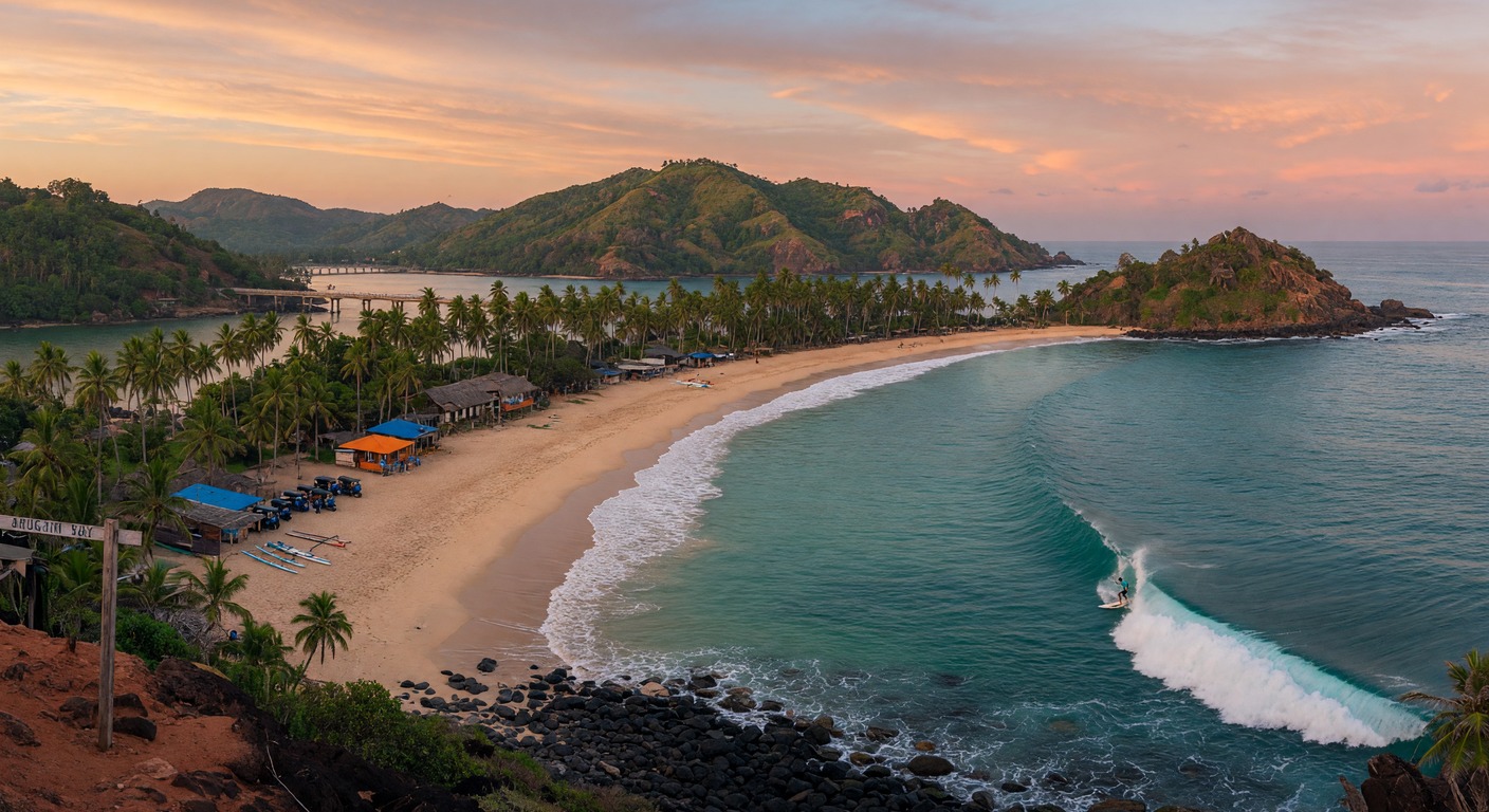 Urlaub in Arugam Bay – Endloser Strand mit Surfern bei Sonnenuntergang | Travelviser