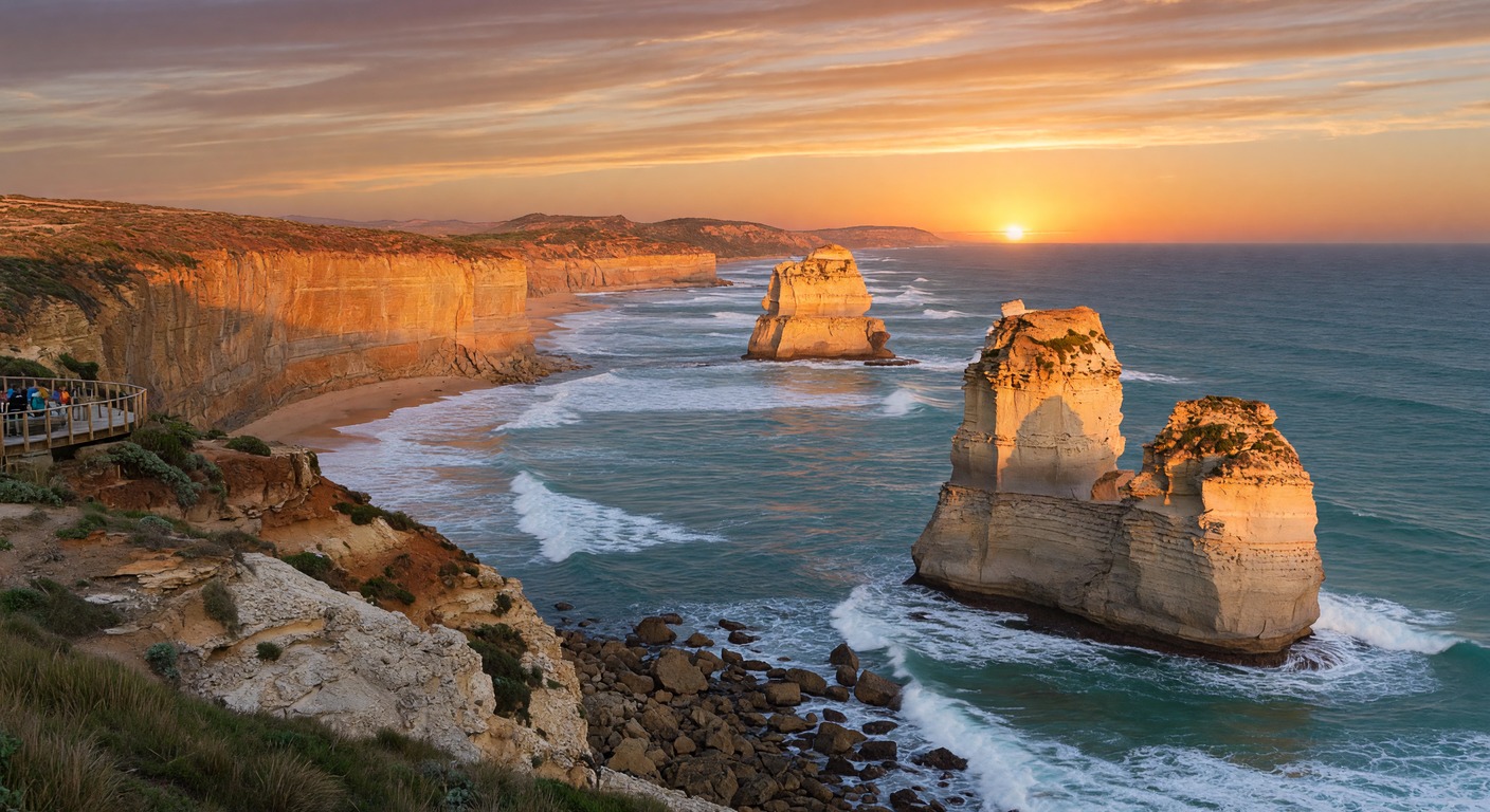Urlaub in Australien Rundreise – Mietwagen an der Great Ocean Road mit Küstenklippen | Travelviser