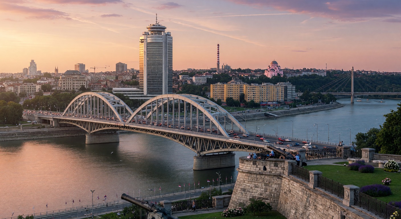 Urlaub in Belgrad – Blick auf die Festung Kalemegdan und die Save | Travelviser