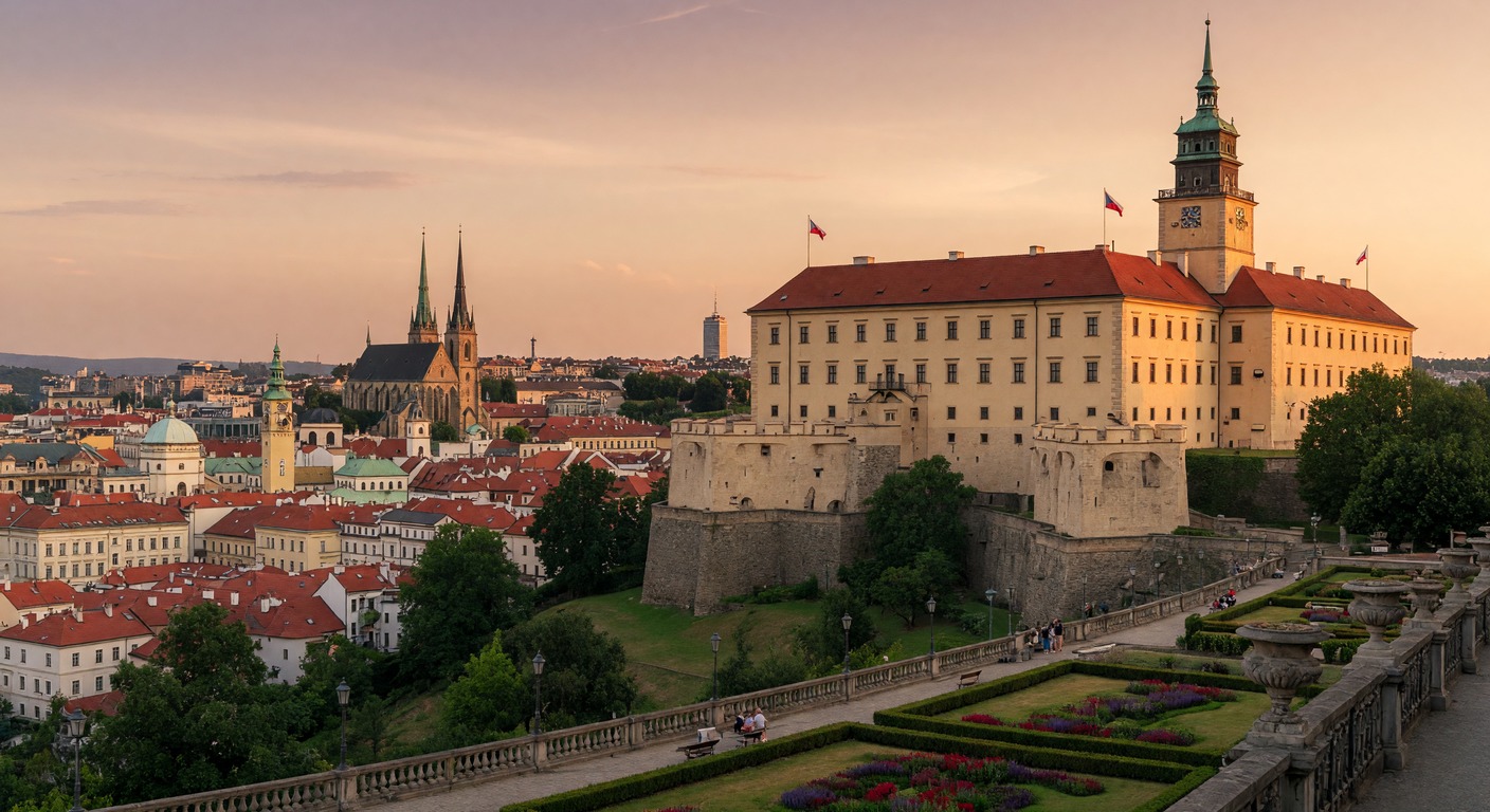 Urlaub in Brünn – Blick auf die Altstadt mit Dom und bunten Häusern | Travelviser