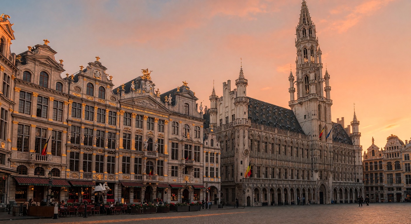 Urlaub in Brüssel – Grand Place mit barocken Giebelhäusern bei Abendlicht | Travelviser