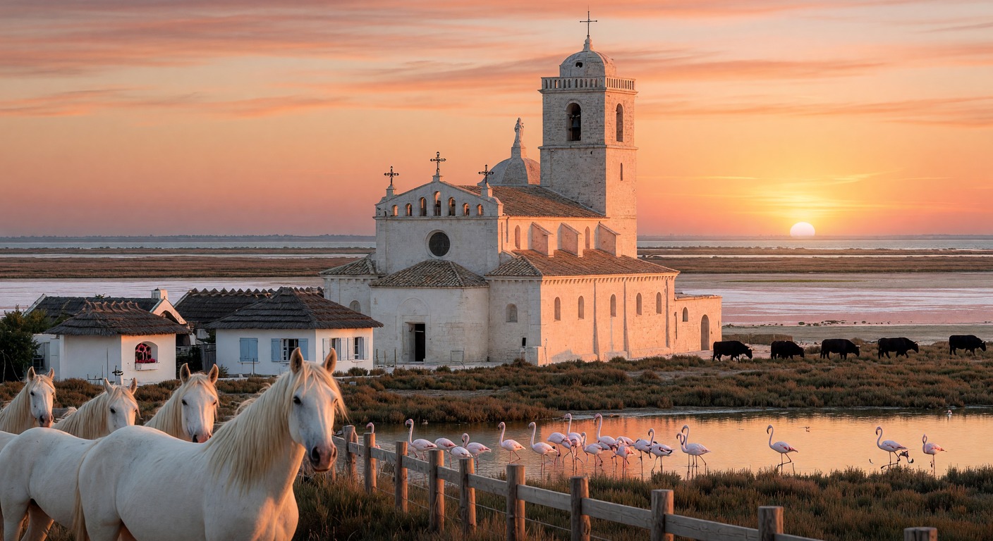 Urlaub in Camargue – Weite Feuchtgebiete mit Flamingos und weißen Pferden | Travelviser