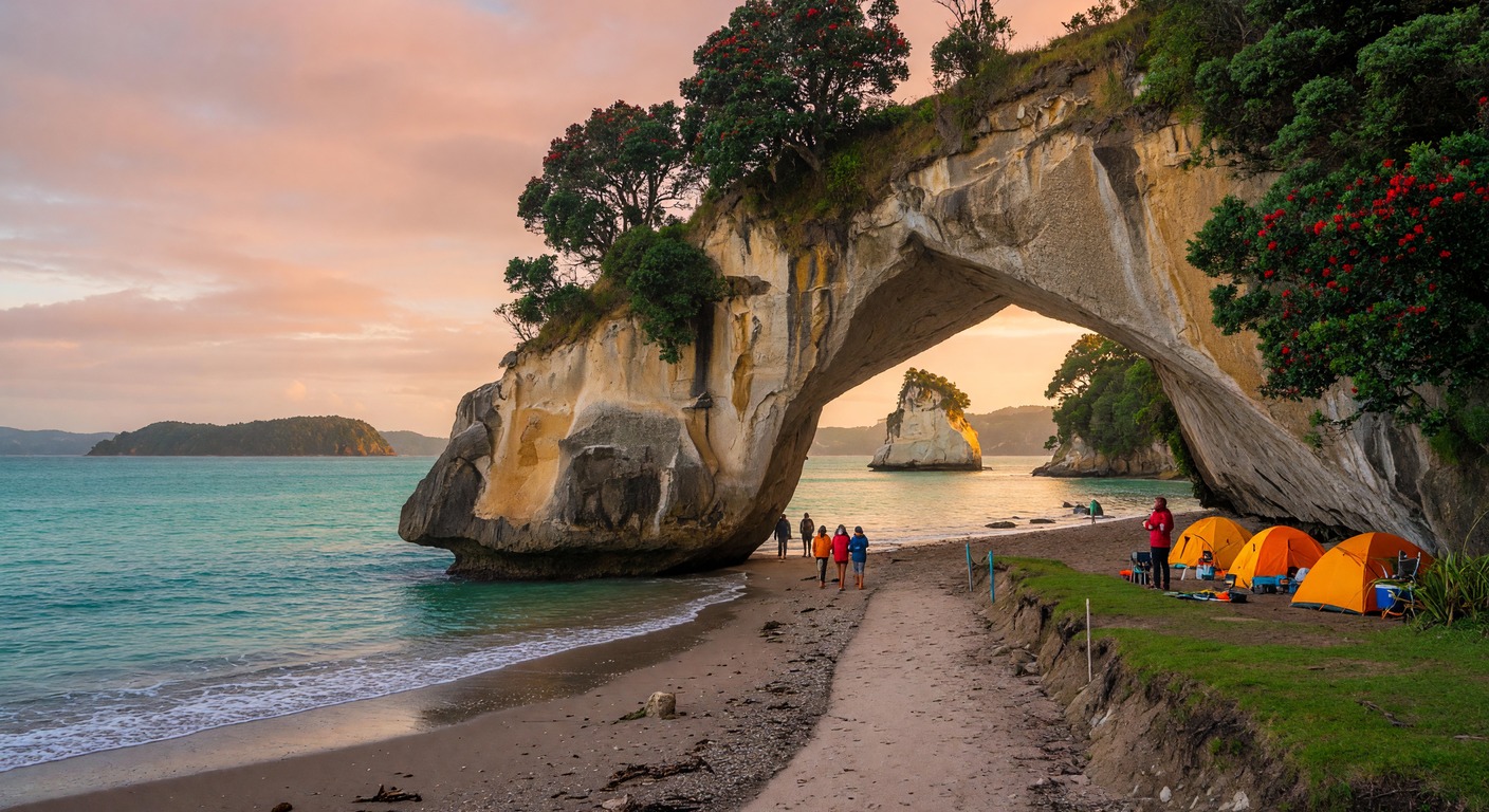 Urlaub in Camping Neuseeland – atemberaubende Landschaft mit Zelt | Travelviser