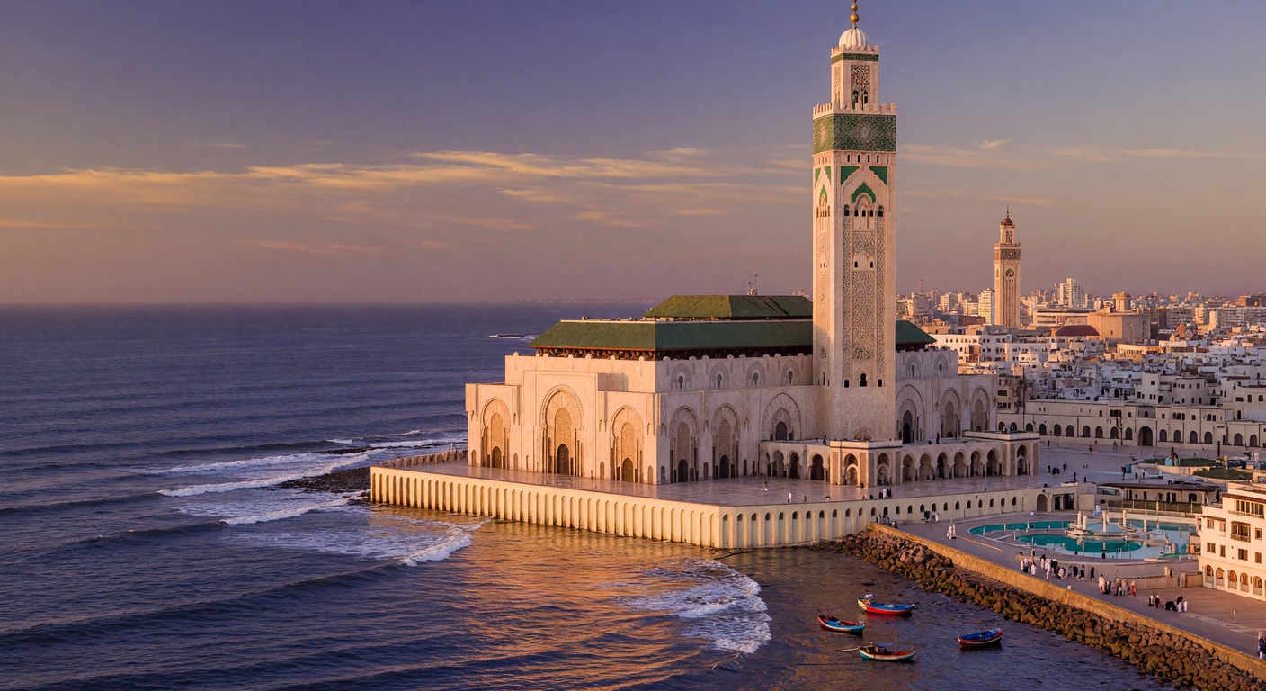 Urlaub in Casablanca – Blick auf die Hassan-II-Moschee am Meer | Travelviser