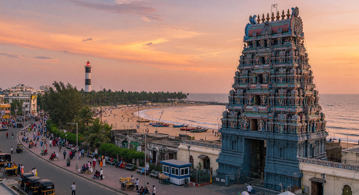 Urlaub in Chennai – Marina Beach bei Sonnenuntergang | Travelviser