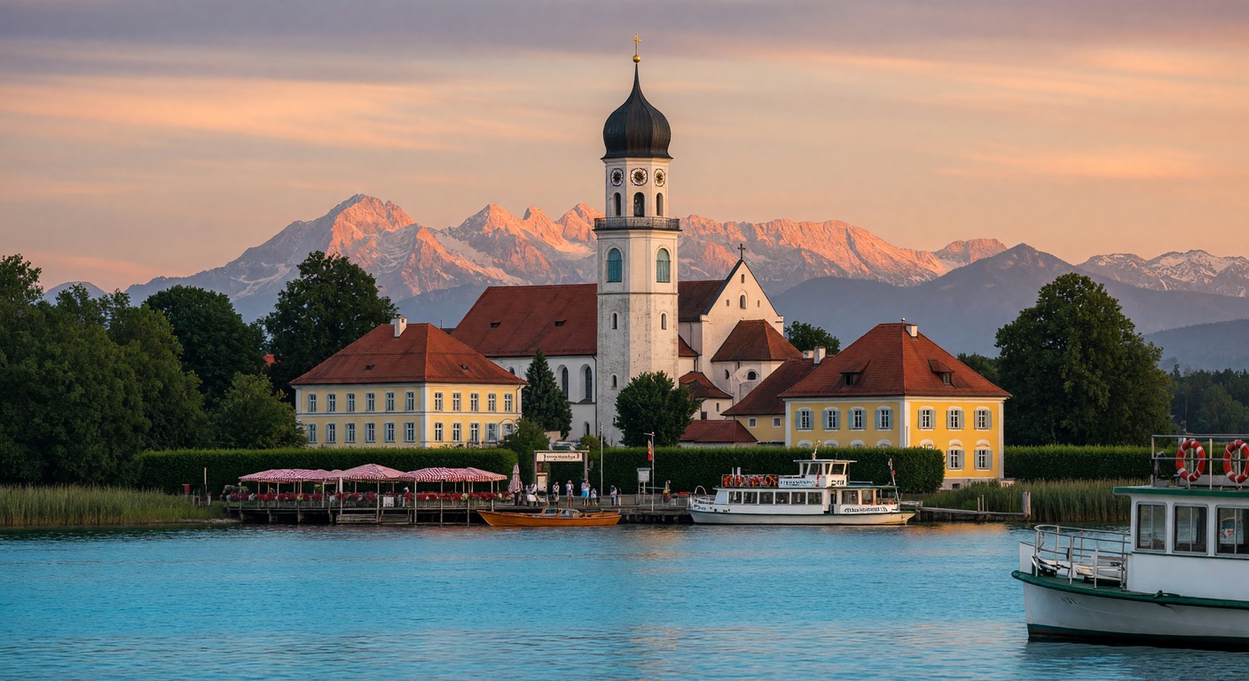 Urlaub in Chiemsee – Blick auf den See mit Fraueninsel | Travelviser