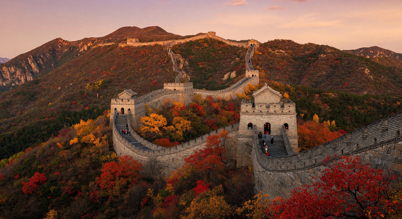 Urlaub in China – Chinesische Mauer bei Mutianyu mit Bergpanorama und Wachtürmen | Travelviser