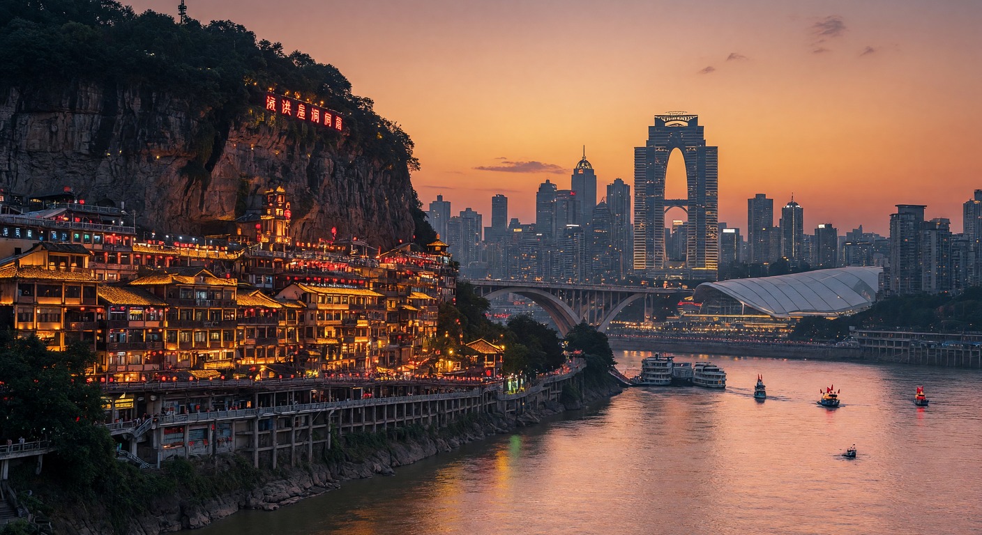 Urlaub in Chongqing – Skyline bei Nacht | Travelviser