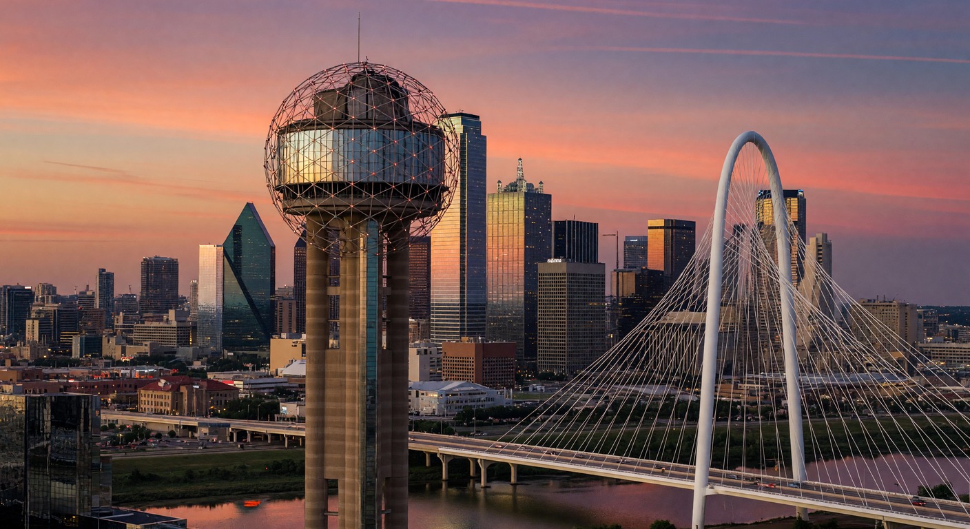 Urlaub in Dallas – Reunion Tower und Skyline bei Sonnenuntergang | Travelviser