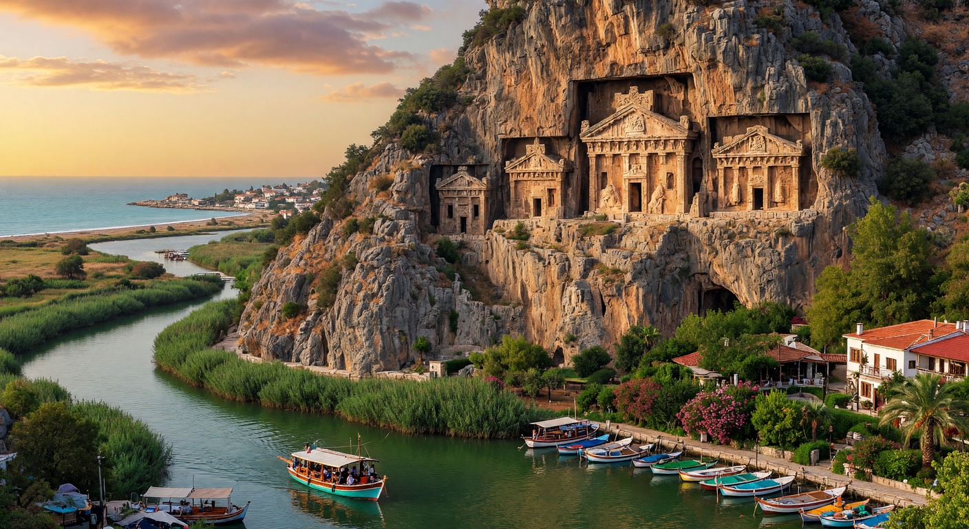 Urlaub in Dalyan – Flussfahrt mit Blick auf die Felsengräber | Travelviser