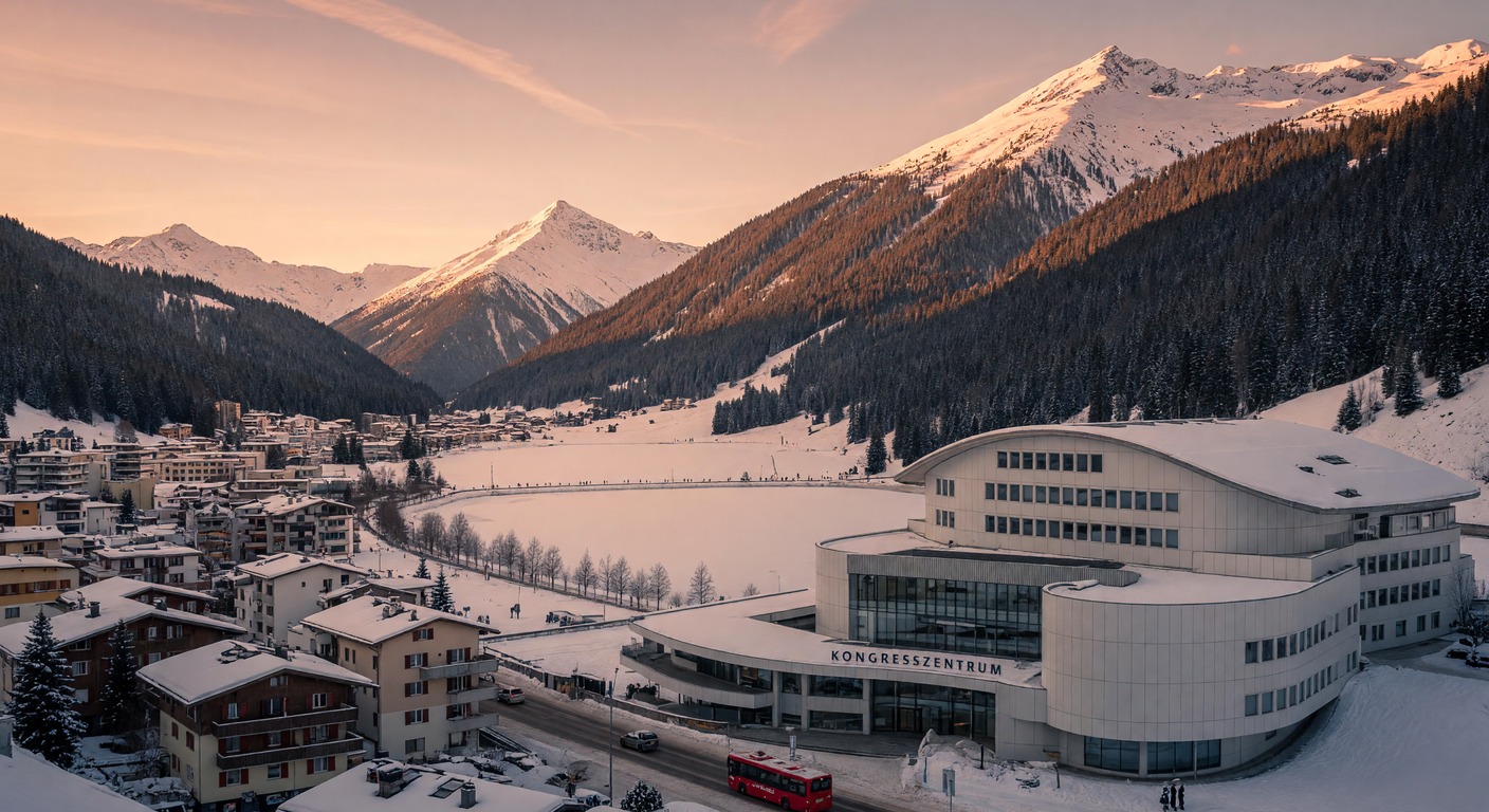 Urlaub in Davos – Panorama der Alpen mit See | Travelviser