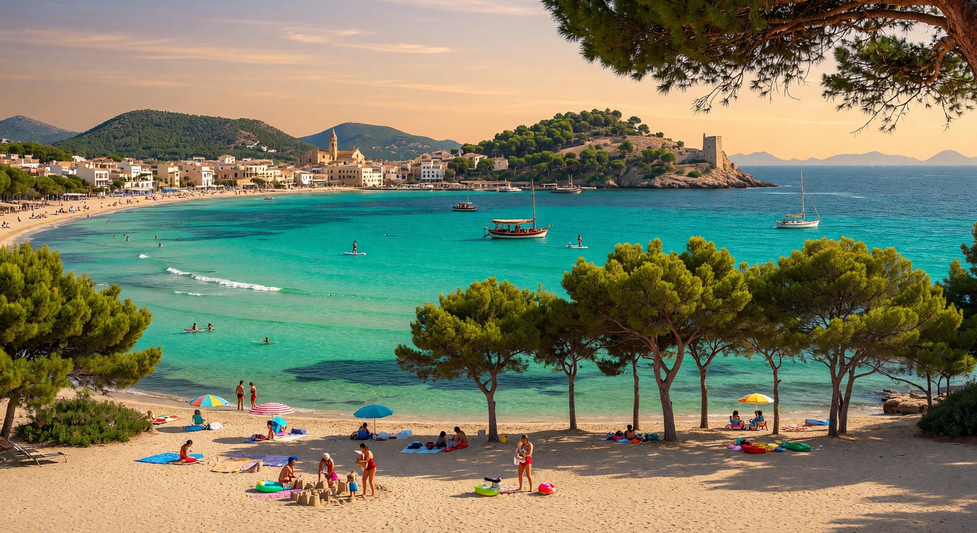Familienurlaub auf Mallorca – Kinder am feinen Sandstrand von Playa de Alcúdia | Travelviser