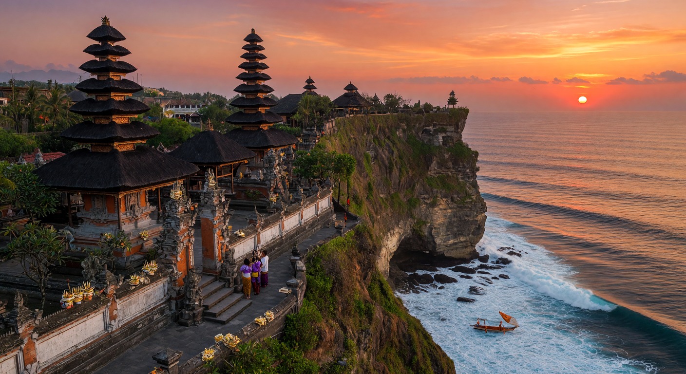 Urlaub in Hochzeitsreise Bali – Reisterrassen in Ubud bei Sonnenaufgang mit Paar auf Aussichtspunkt | Travelviser