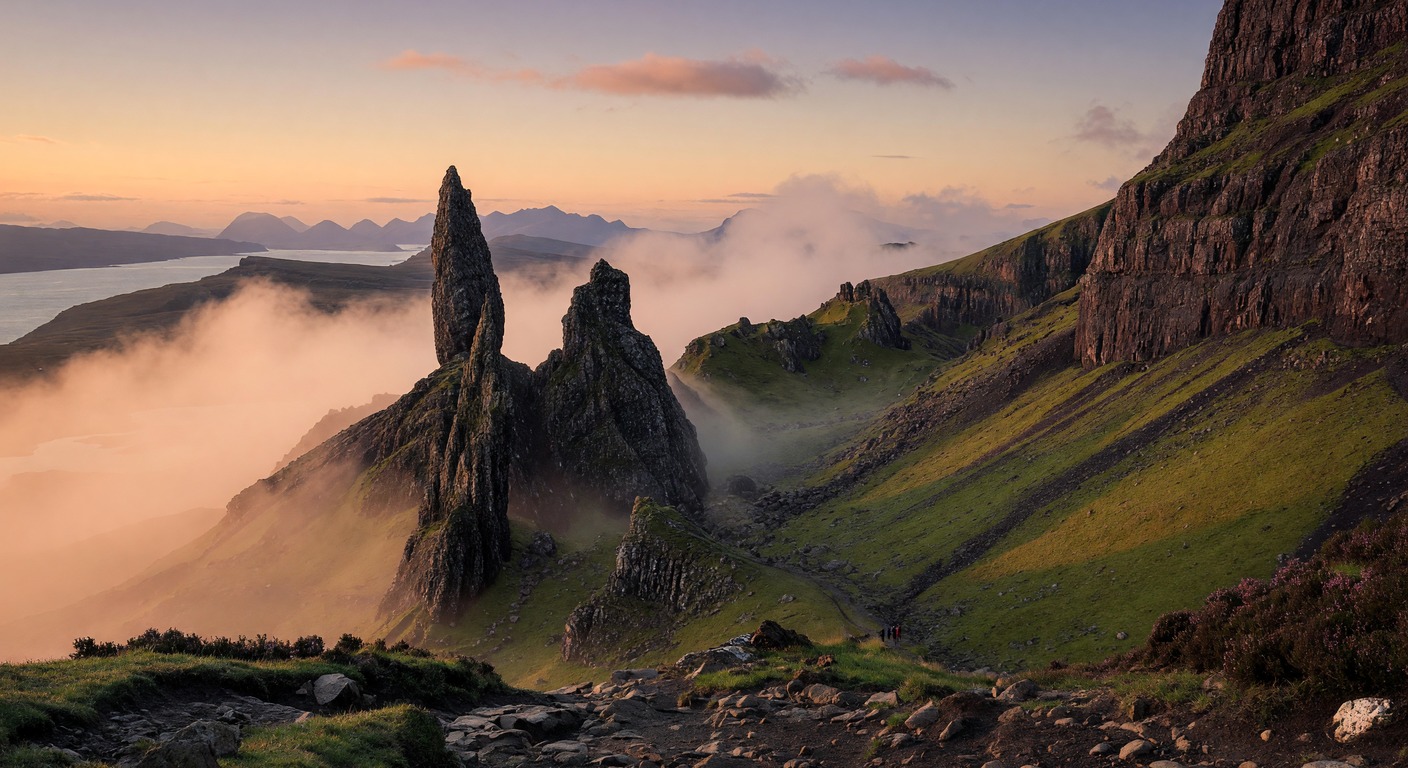 Urlaub in Isle of Skye – Old Man of Storr vor dramatischer Highland-Kulisse | Travelviser