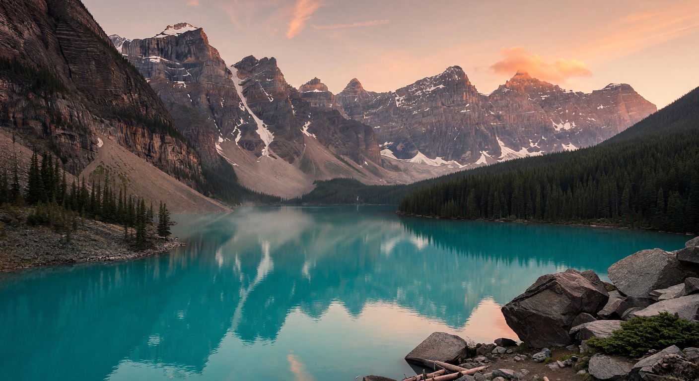 Urlaub in Kanada – Lake Louise im Banff National Park mit Bergreflexion | Travelviser