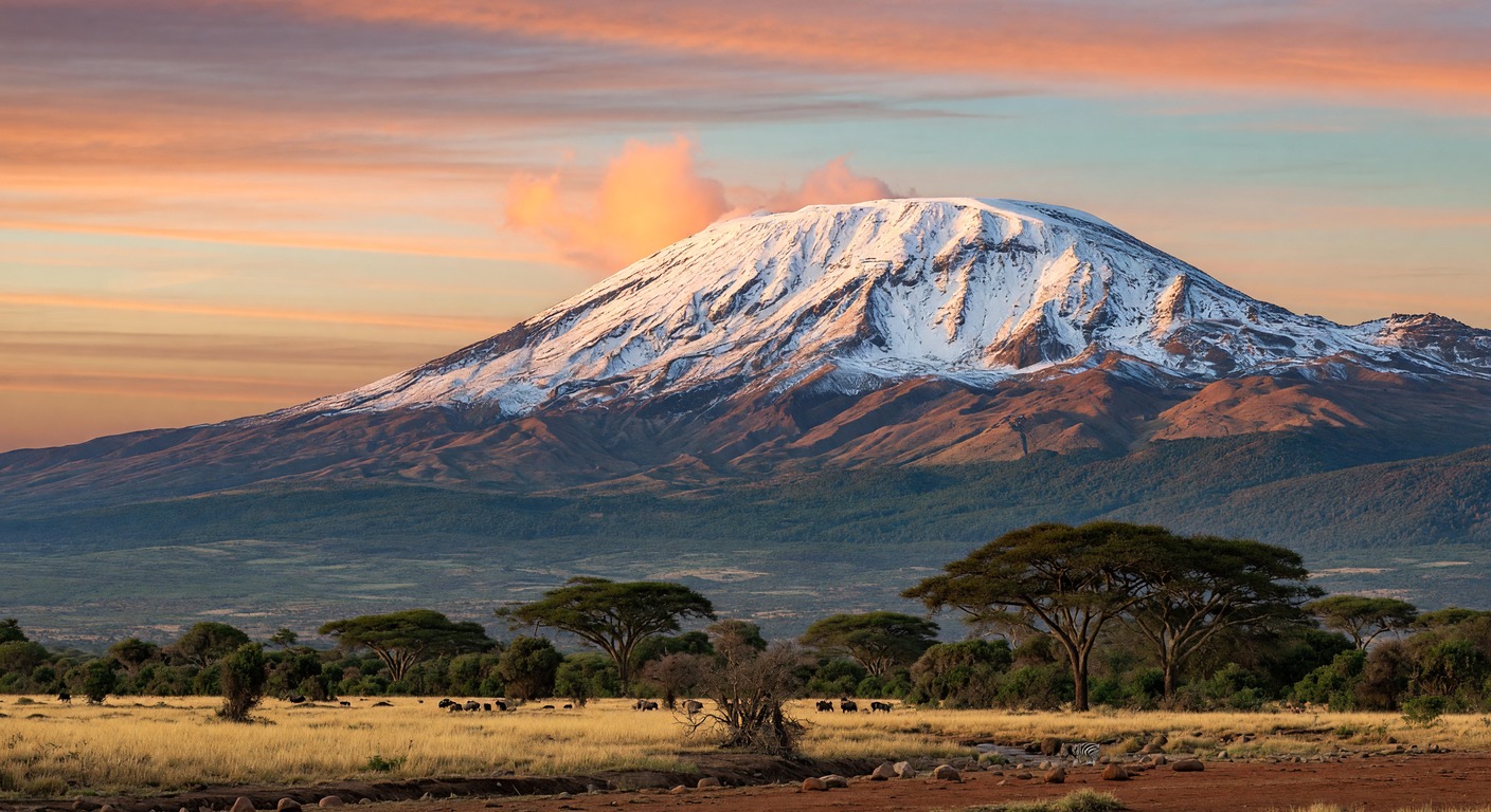 Urlaub in Kilimanjaro – Schneebedeckter Uhuru Peak über den Wolken in Tansania | Travelviser