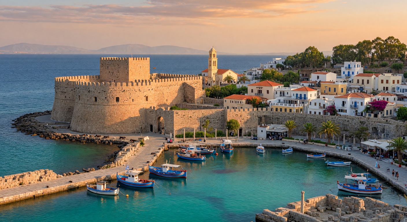 Urlaub in Kos – Tigaki-Strand mit türkisem Wasser und weißem Sand | Travelviser
