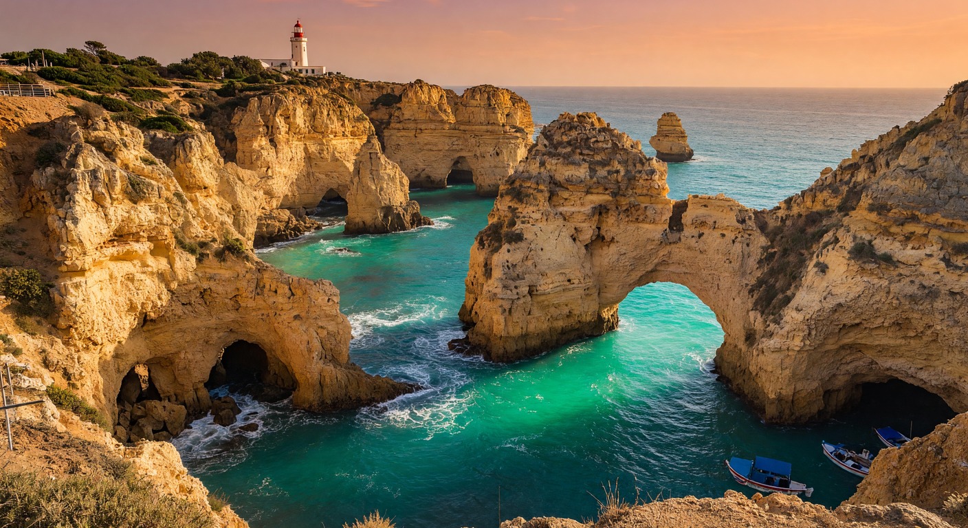 Urlaub in Lagos – Ponta da Piedade mit goldenen Klippen und türkisem Atlantik | Travelviser