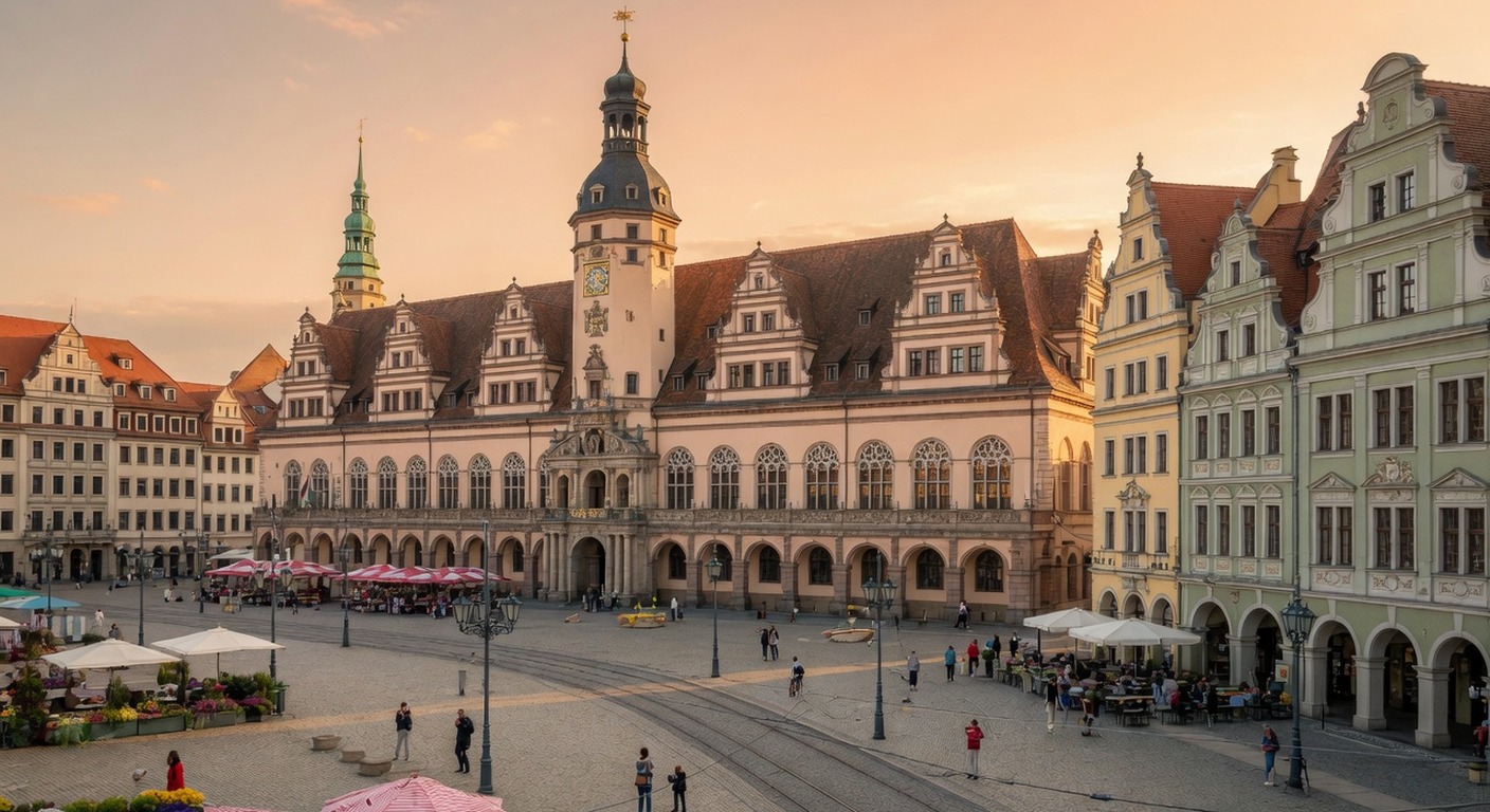 Urlaub in Leipzig – Völkerschlachtdenkmal und Nikolaikirche bei Dämmerung | Travelviser
