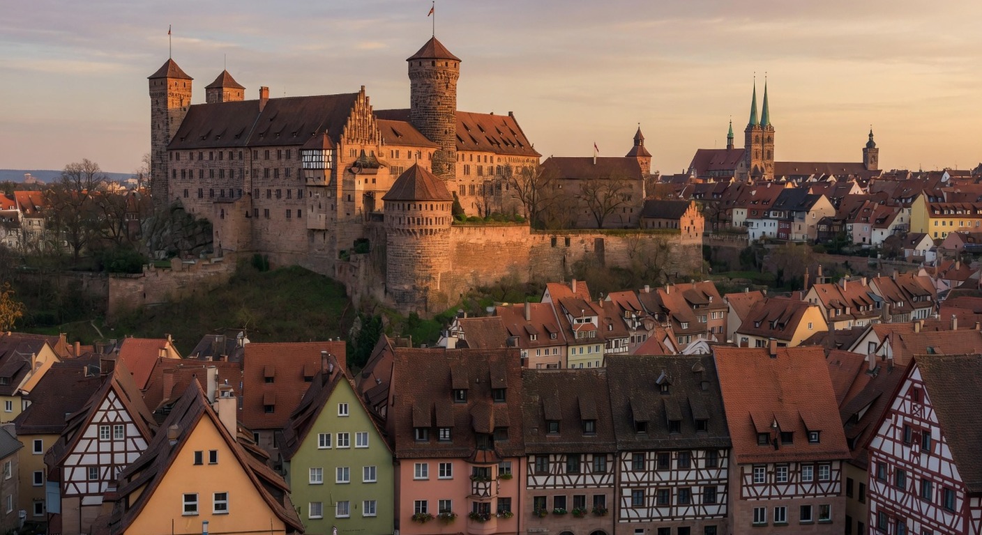 Urlaub in Nürnberg – Kaiserburg und mittelalterliche Altstadt bei Abenddämmerung | Travelviser