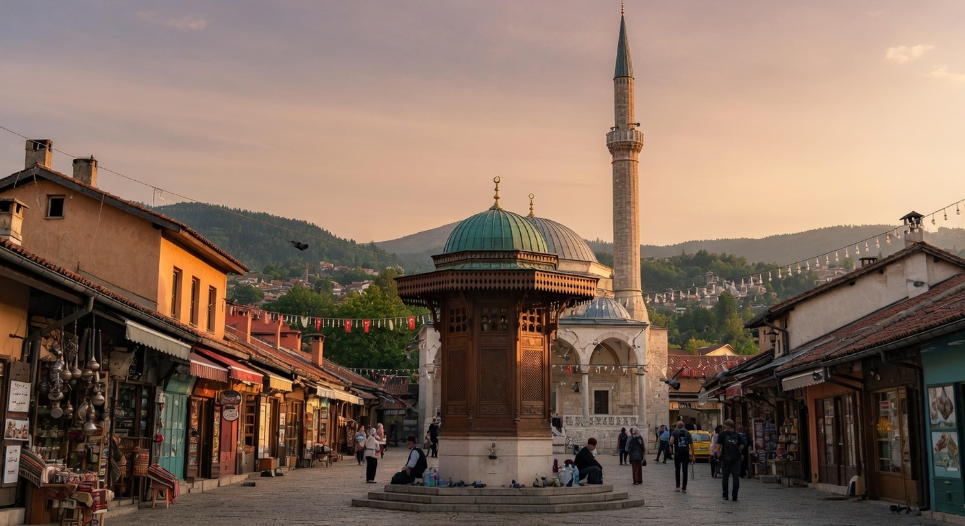 Urlaub in Sarajevo – Baščaršija-Basar mit Gazi-Husrev-Beg-Moschee | Travelviser
