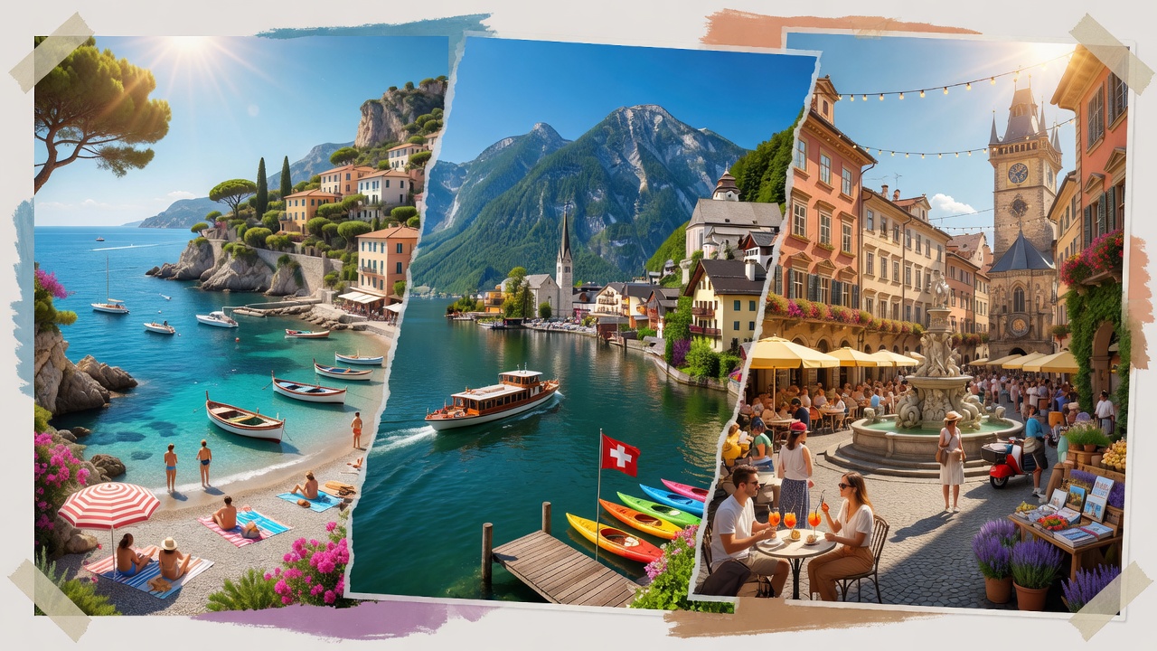 Sommerferien in Europa – türkisfarbene Bucht am Mittelmeer mit Segelboot | Travelviser