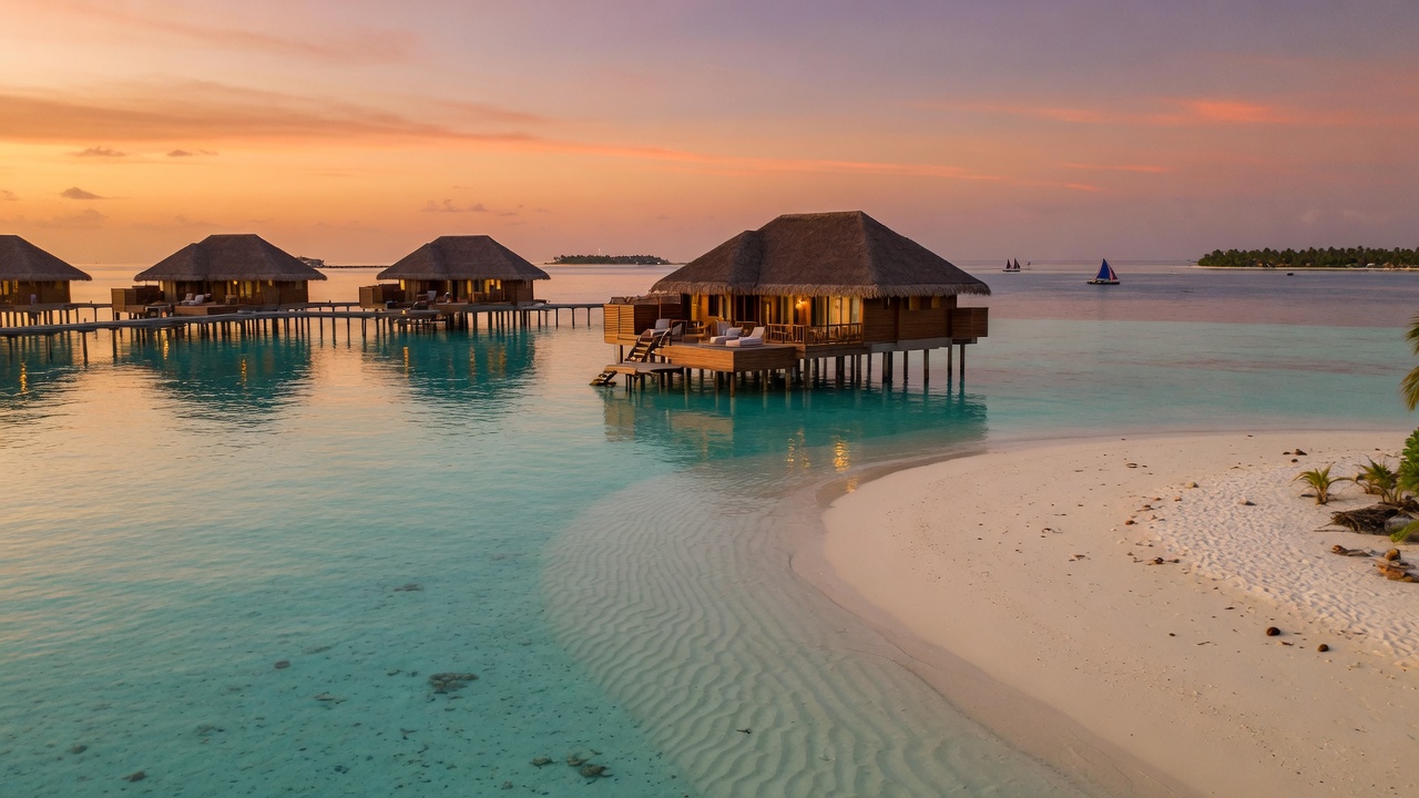 Strandurlaub auf den Malediven – türkisfarbene Lagune mit Wasservilla | Travelviser